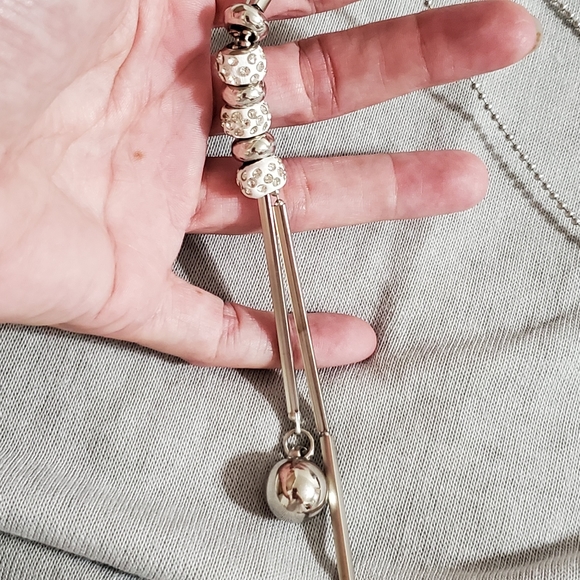 Peach gray or pink drape neck top sleeve detail necklace Size SMALL NWT - Picture 11 of 11